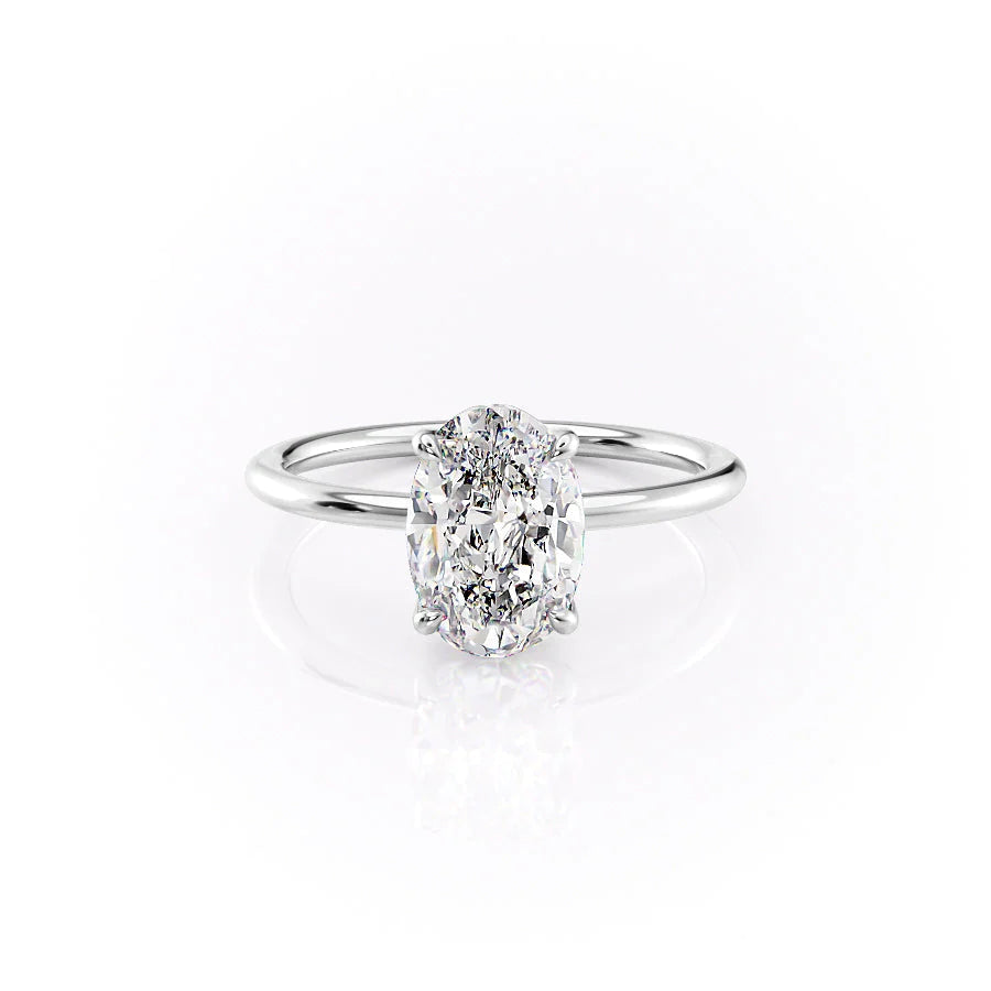 2.0 CT Oval Moissanite Solitaire Engagement Ring