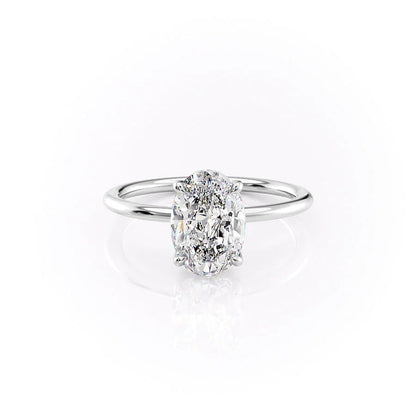 2.0 CT Oval Moissanite Solitaire Engagement Ring