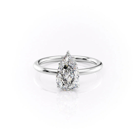 2.50 CT Pear Moissanite Solitaire Engagement Ring