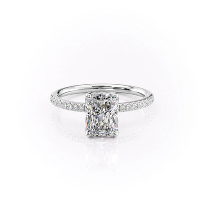 2.0 CT Radiant Moissanite Pave Setting Engagement Ring