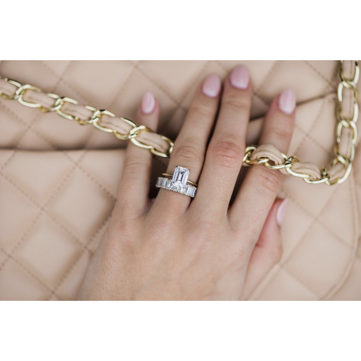 2.60CT Emerald Cut Moissanite Solitaire Engagement Ring