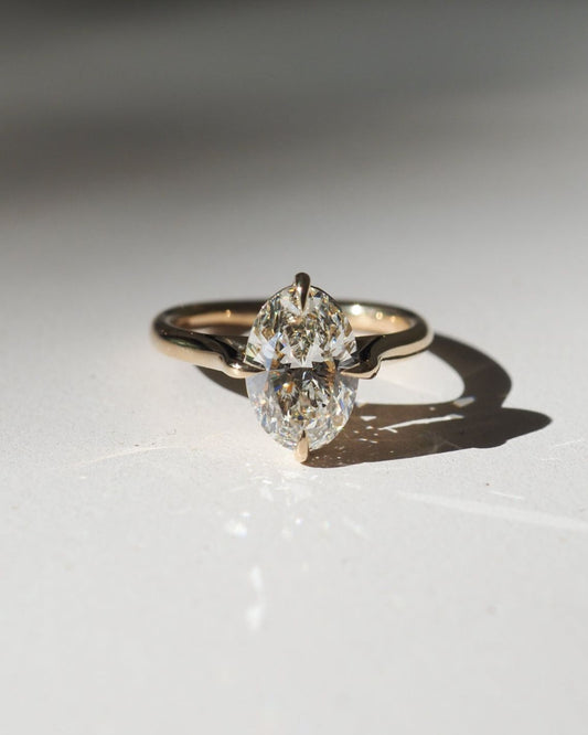 1.5 CT Oval Moissanite Solitaire Engagement Ring