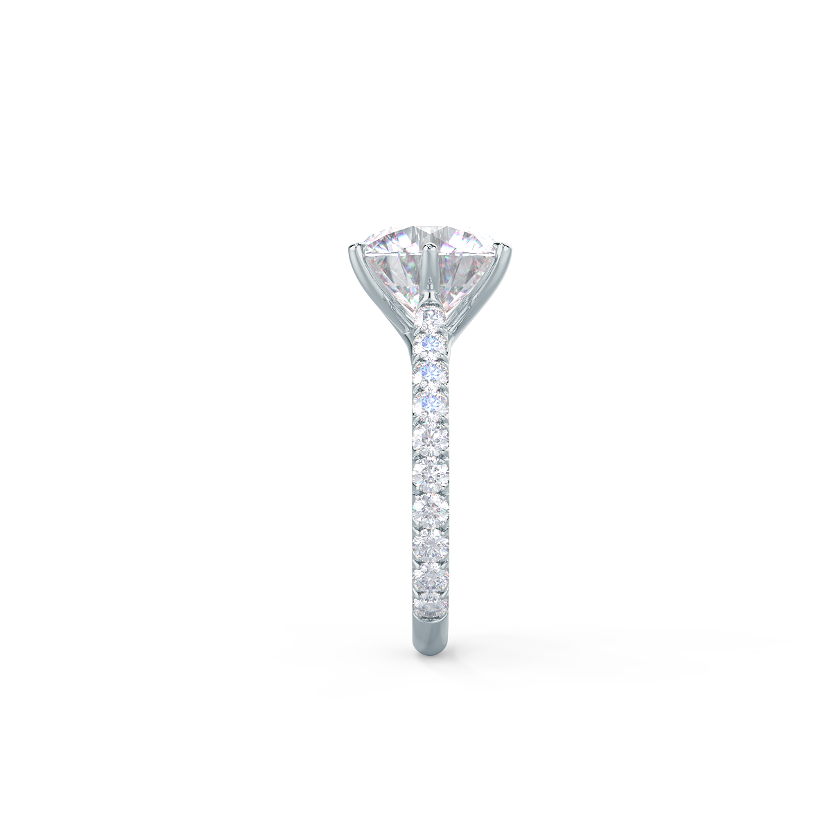 2.25CT Round Brilliant Cut Trellis Moissanite Pave Diamond Engagement Ring