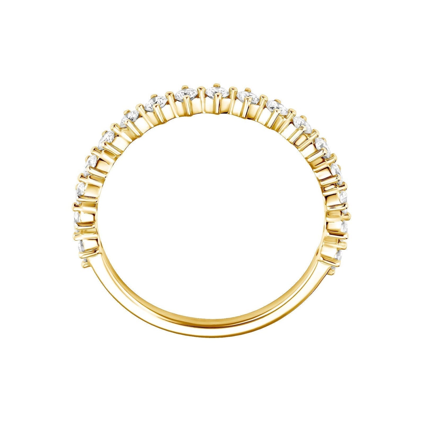 0.35 CT Round Shaped Moissanite Half Eternity Wedding Band