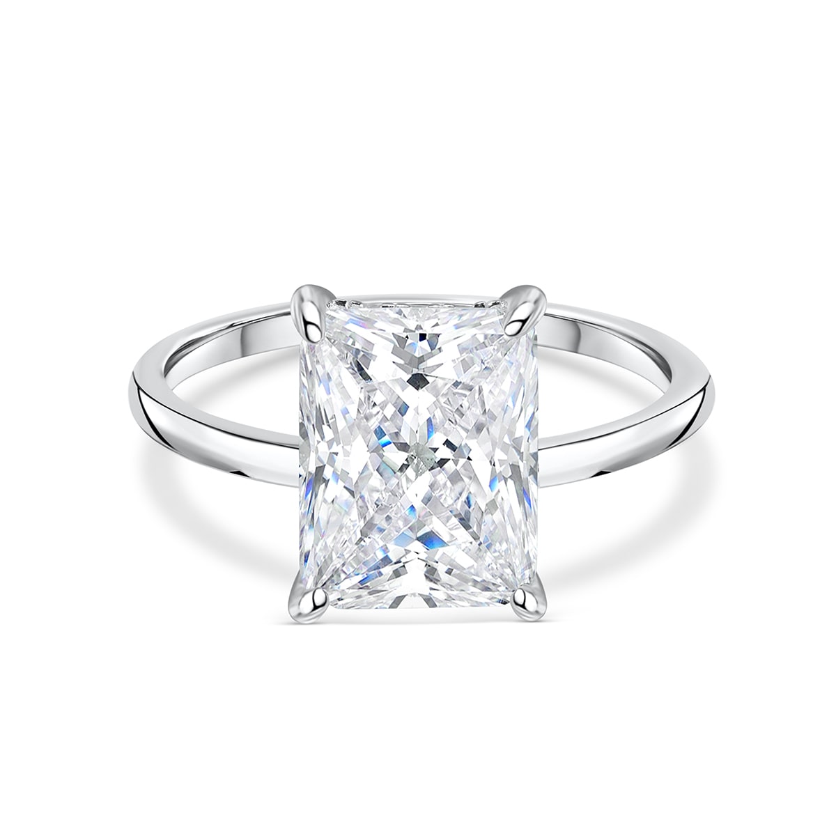 3.0 CT Radiant Moissanite Hidden Halo Engagement Ring