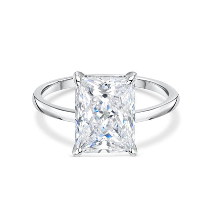 3.0 CT Radiant Moissanite Hidden Halo Engagement Ring