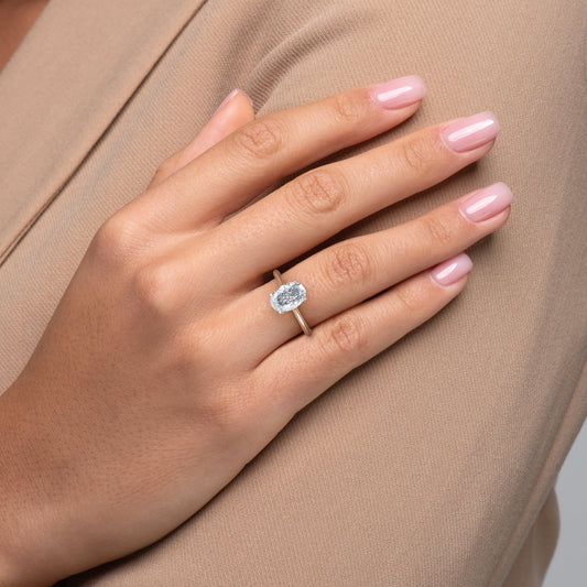 1.50 CT Oval Moissanite Solitaire Engagement Ring