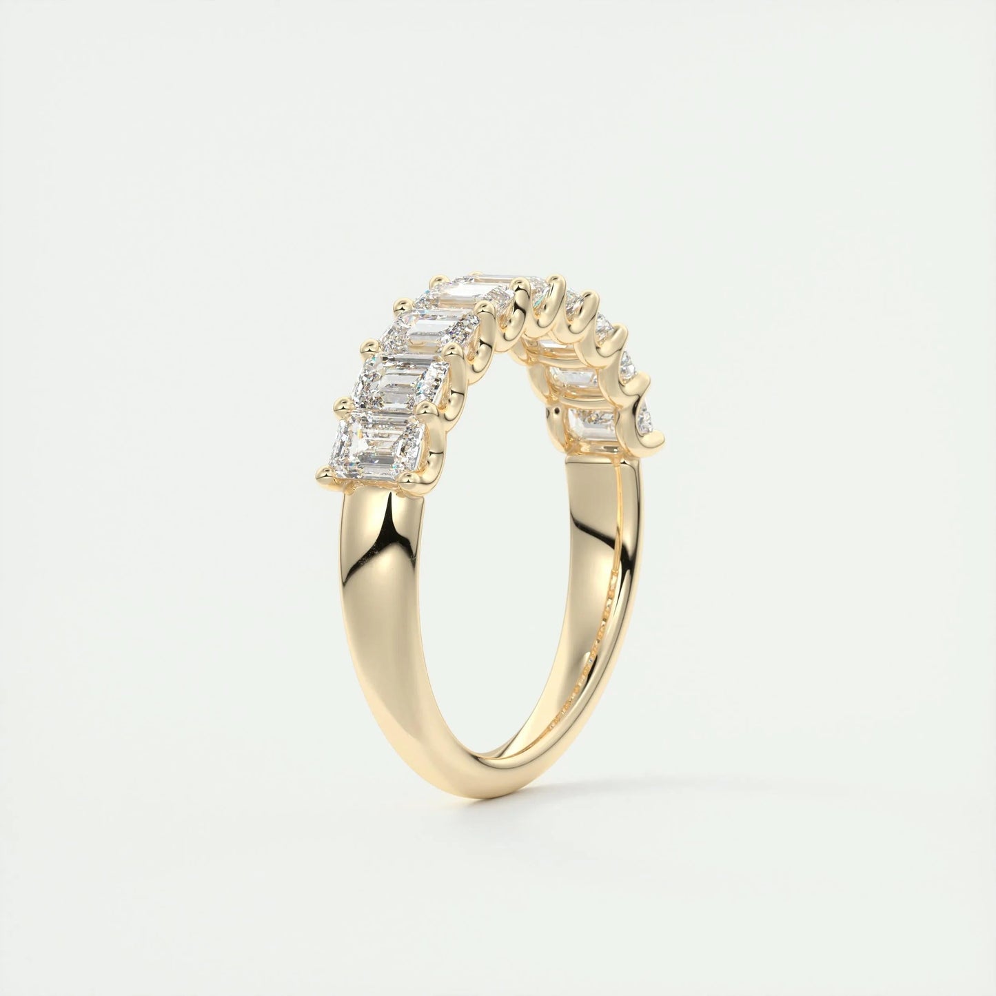 1.80 Emerald Cut Half Eternity Moissanite Bridal Wedding Band