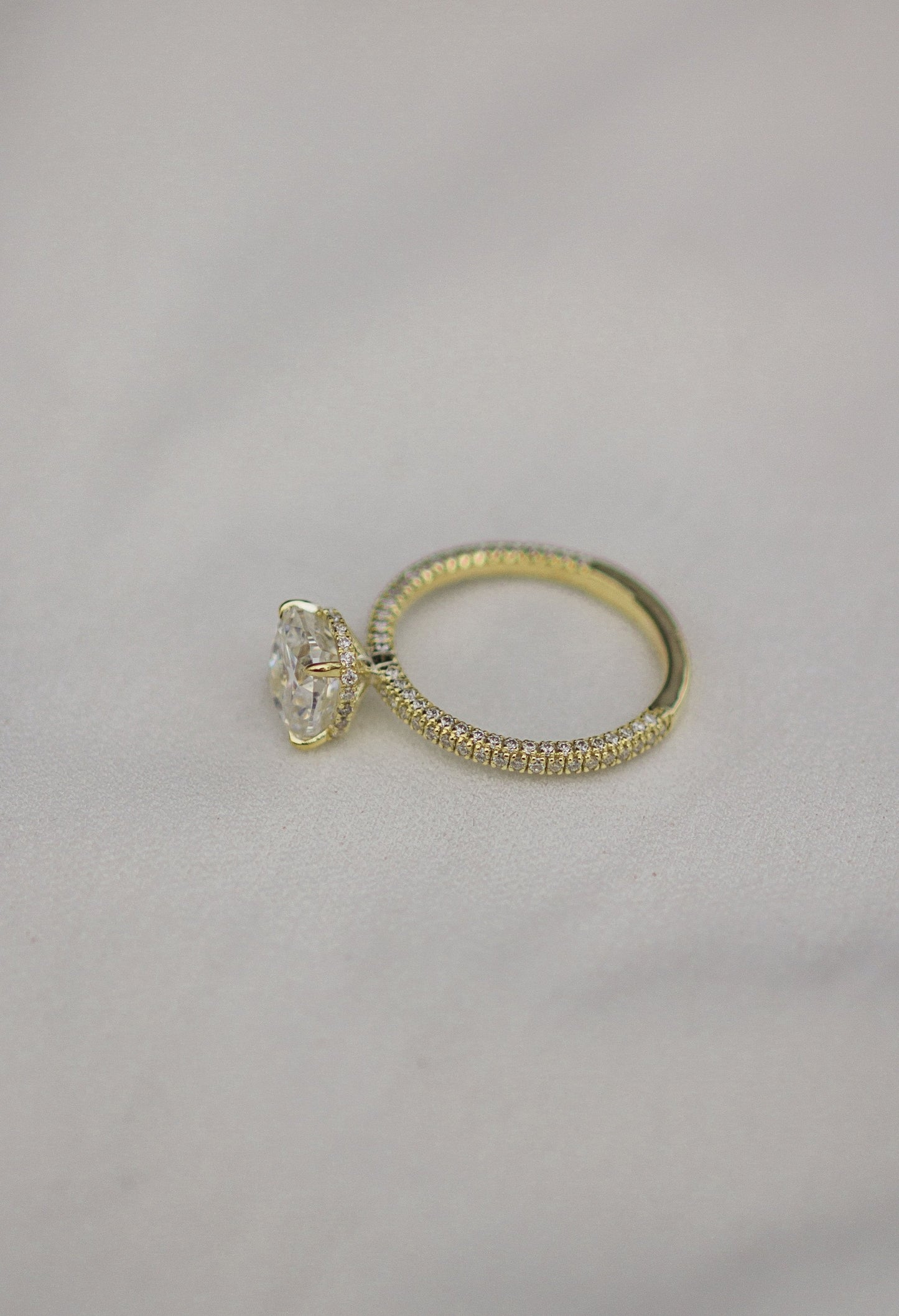 2.2 CT Cushion Cut Four Prong Moissanite Engagement Ring