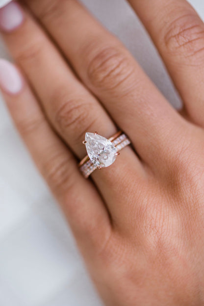 3.20 CT Pear Solitaire Moissanite Engagement Ring