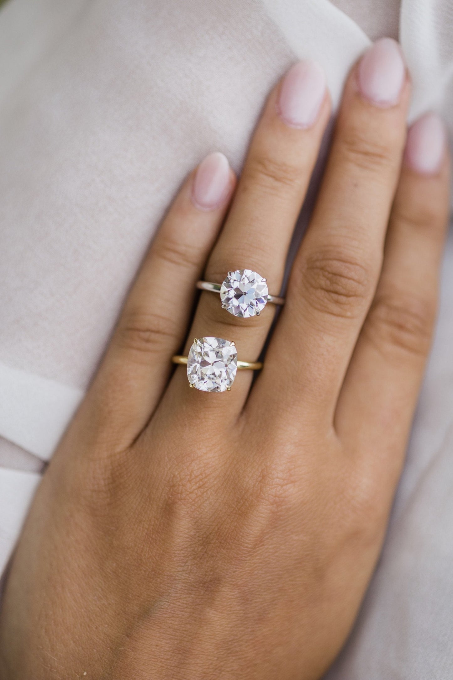 3.0CT Round Cut Moissanite Solitaire Engagement Ring in 14K White Gold