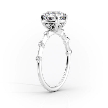 2.50 CT Radiant Moissanite Dainty Pave Setting Engagement Ring