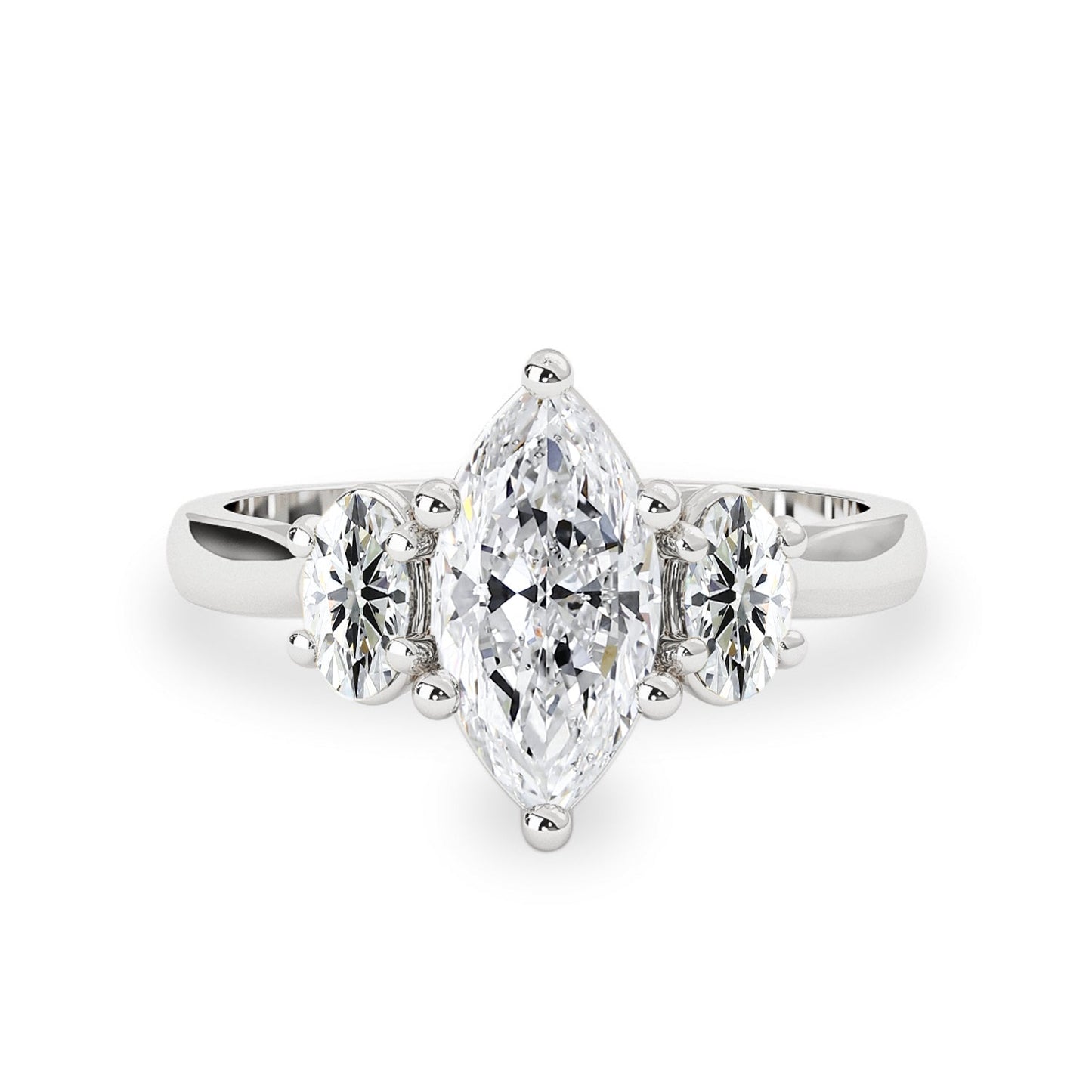 1.50 CT Marquise Moissanite Three Stone Engagement Ring