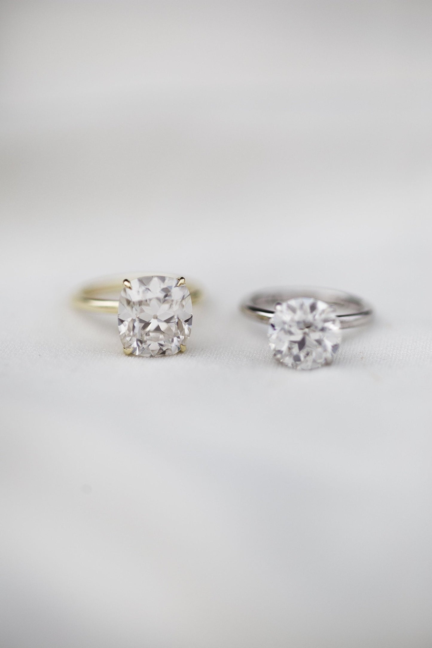 3.0CT Round Cut Moissanite Solitaire Engagement Ring in 14K White Gold