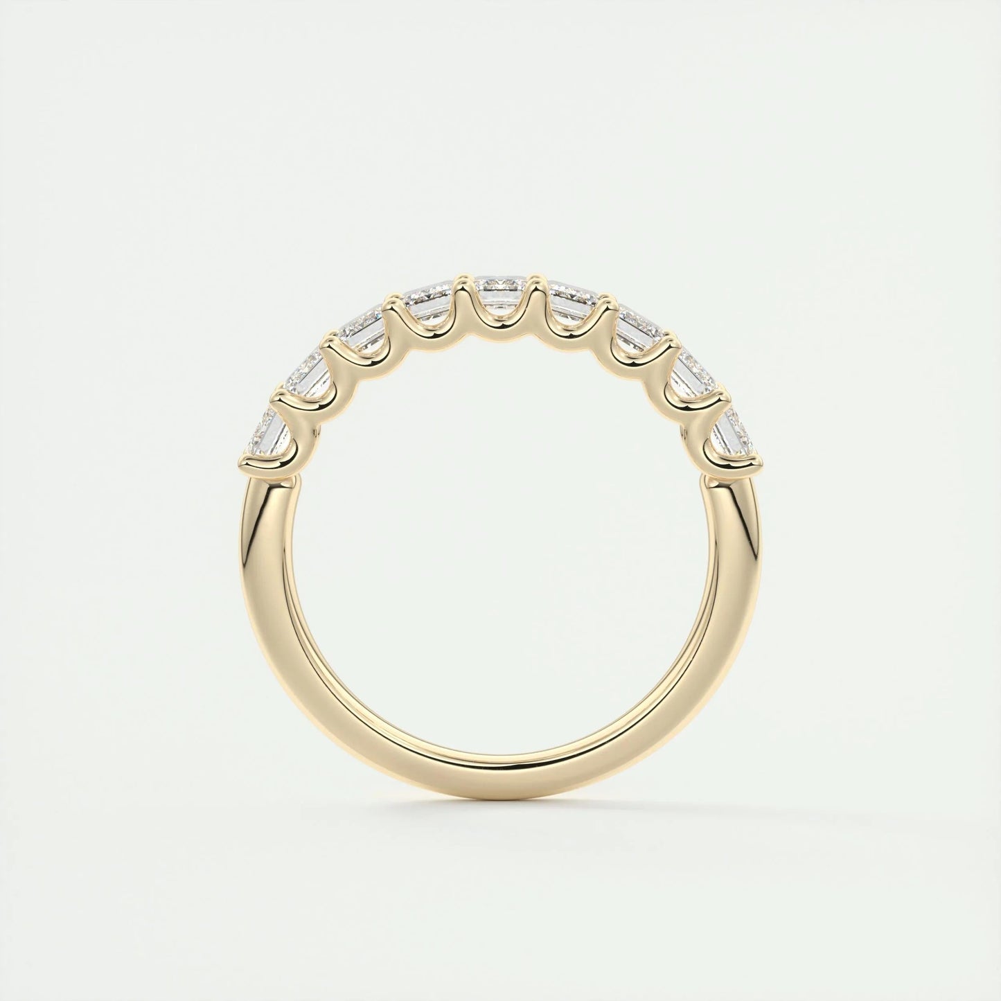 1.80 Emerald Cut Half Eternity Moissanite Bridal Wedding Band