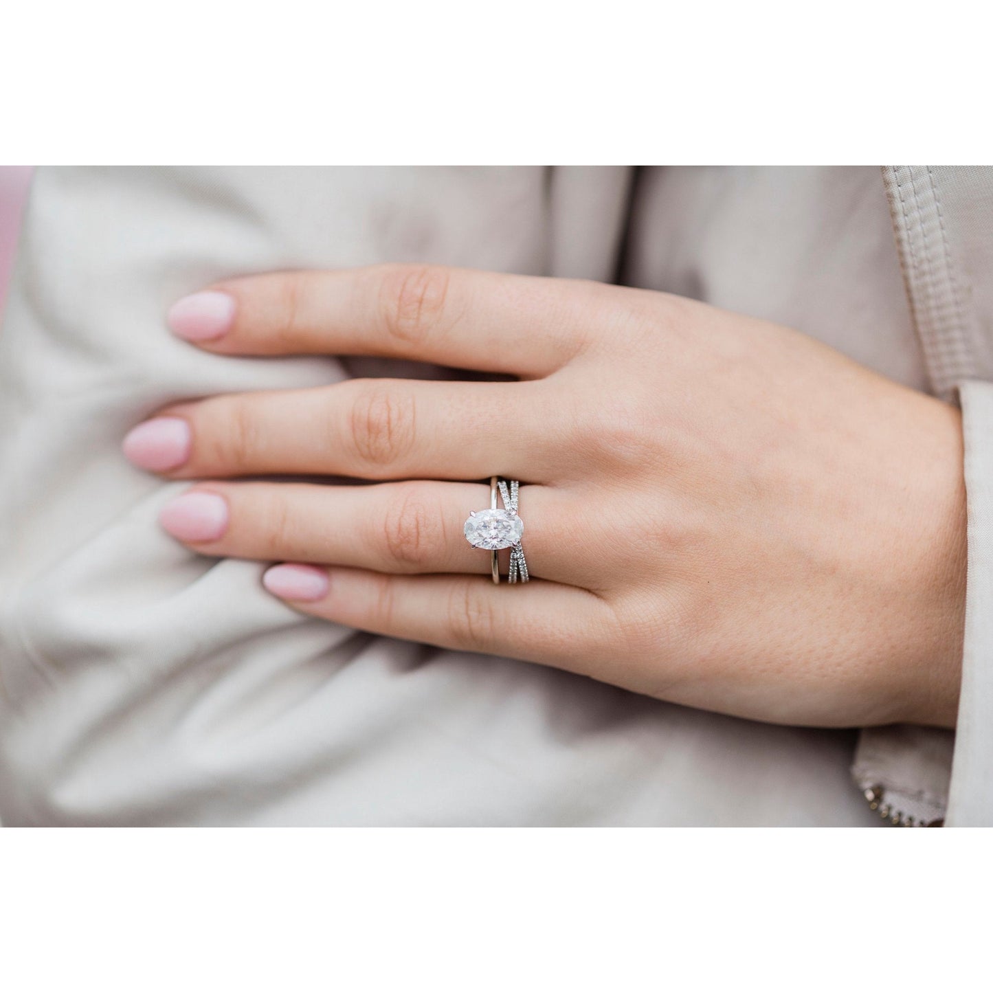 2.70CT Oval Cut 4 Prong Moissanite Solitaire Engagement Ring