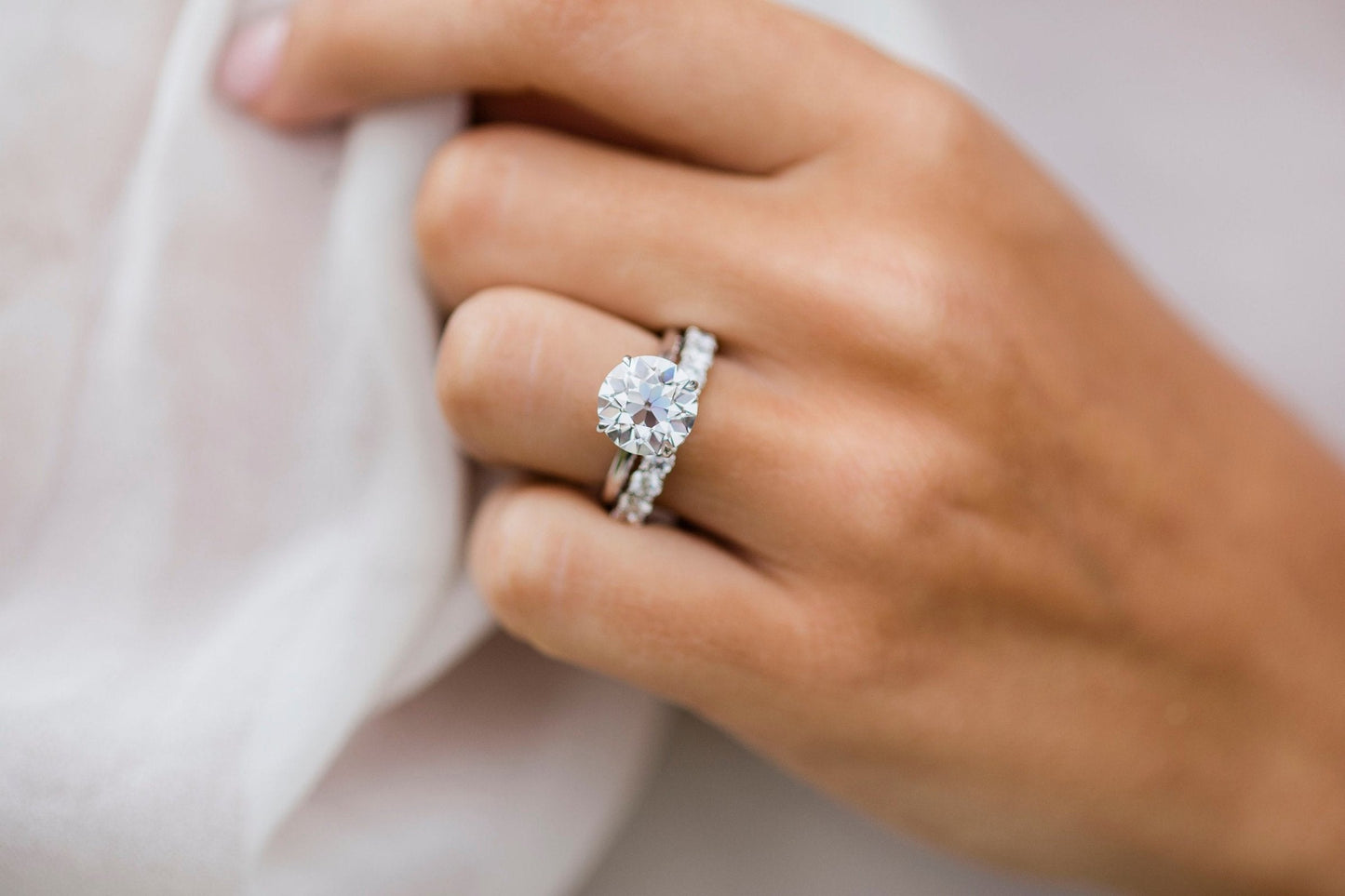3.0CT Round Cut Moissanite Solitaire Engagement Ring in 14K White Gold
