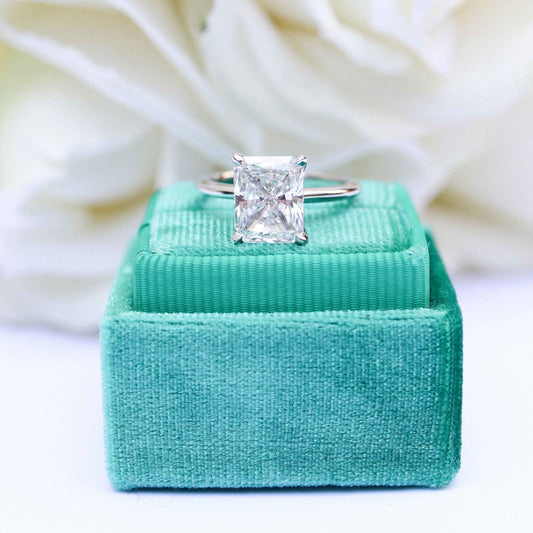 3.0ct Radiant Cut Moissanite Diamond Solitaire Engagement Ring