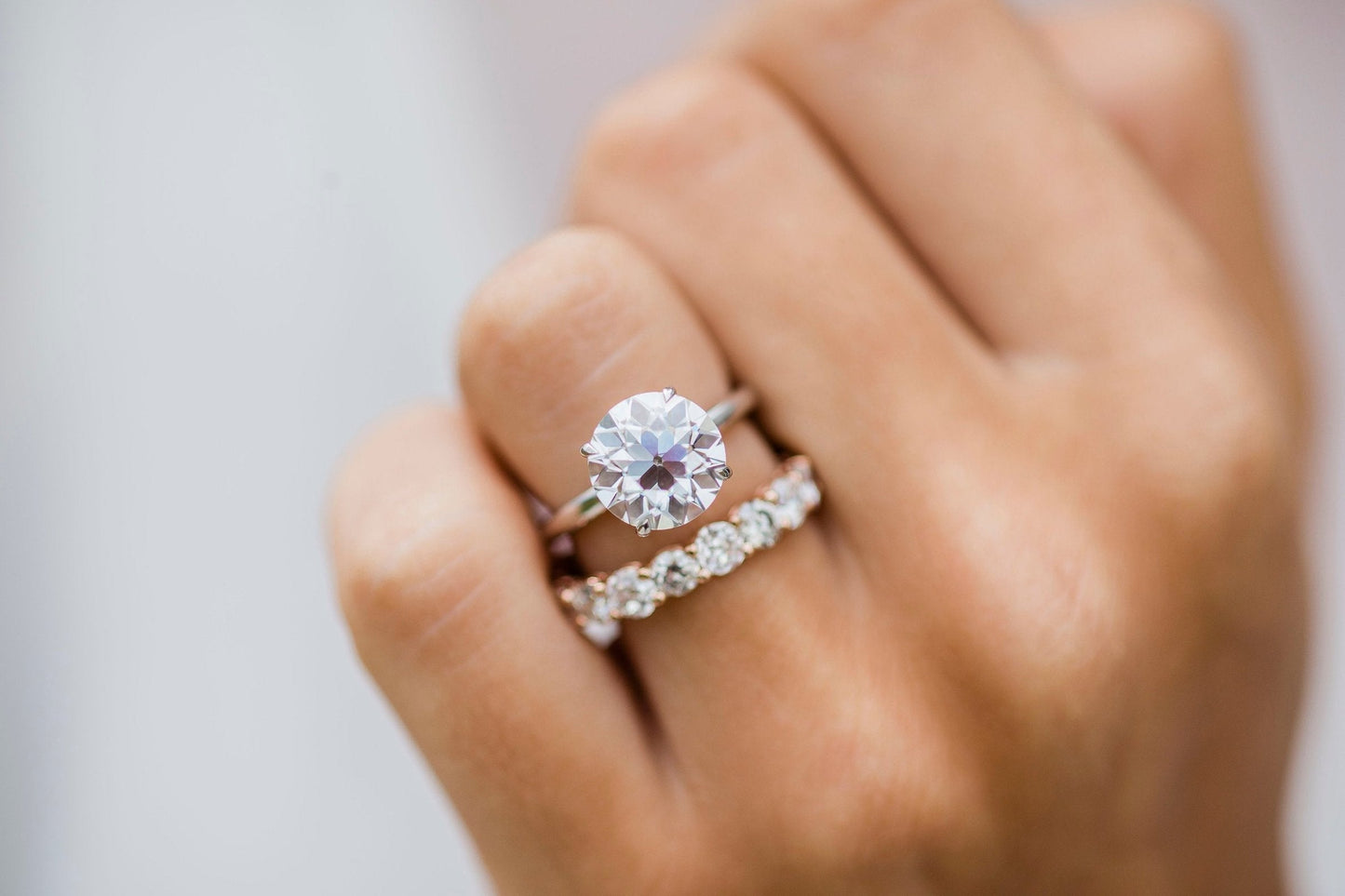 3.0CT Round Cut Moissanite Solitaire Engagement Ring in 14K White Gold