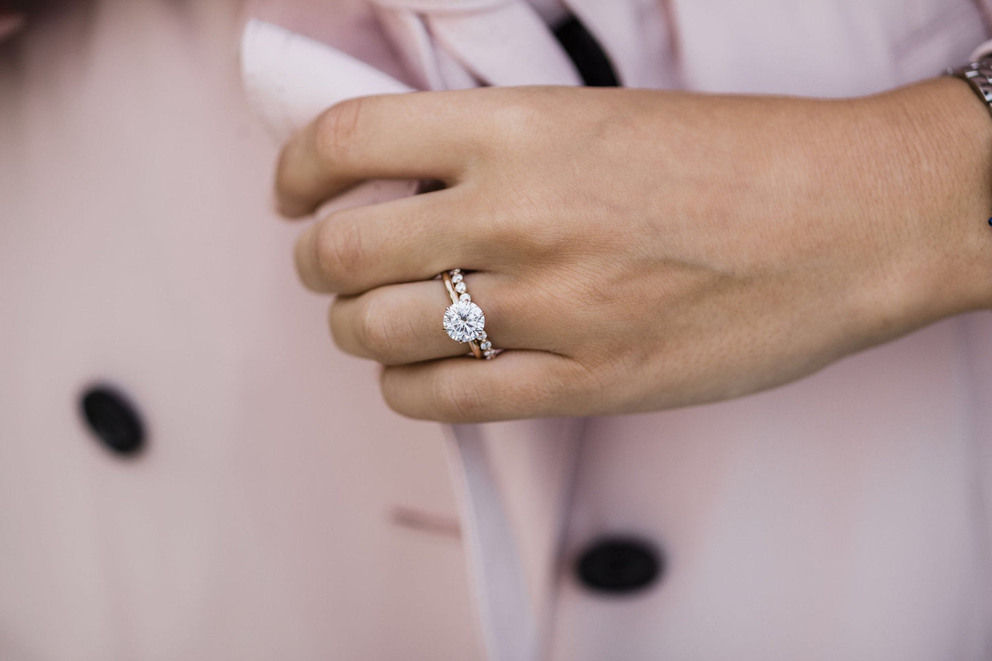 2.10 CT Round Solitaire Moissanite Engagement Ring