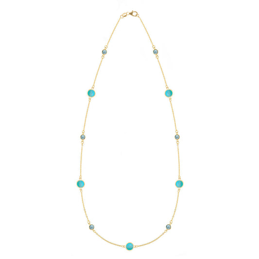 6.0TCW Round Cut Topaz Moissanite December Birthstone Necklace