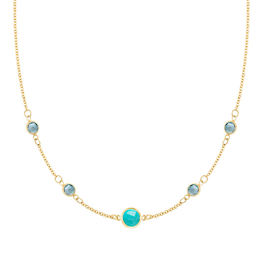 1.90CT Round Cut Topaz Moissanite December Birthstone Necklace