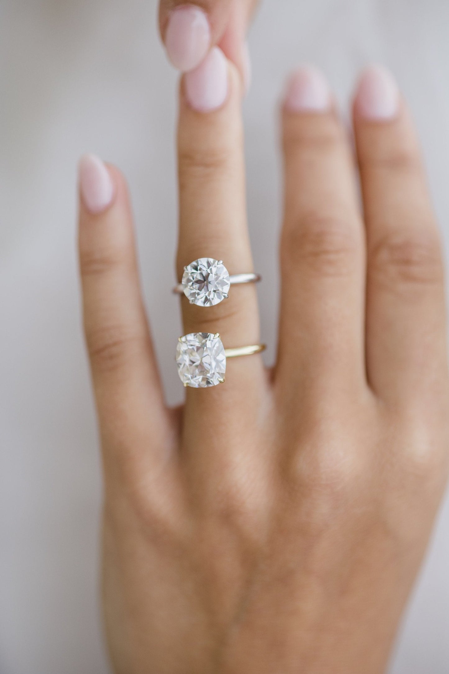 3.0CT Round Cut Moissanite Solitaire Engagement Ring in 14K White Gold