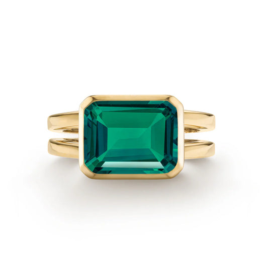 4.0CT Emerald Solitaire Emerald Moissanite May Birthstone Engagement Ring