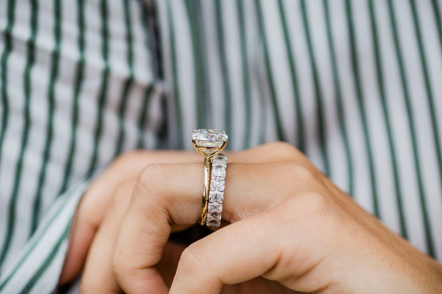 4.65CT Cushion Cut Solitaire Moissanite Diamond Engagement Ring