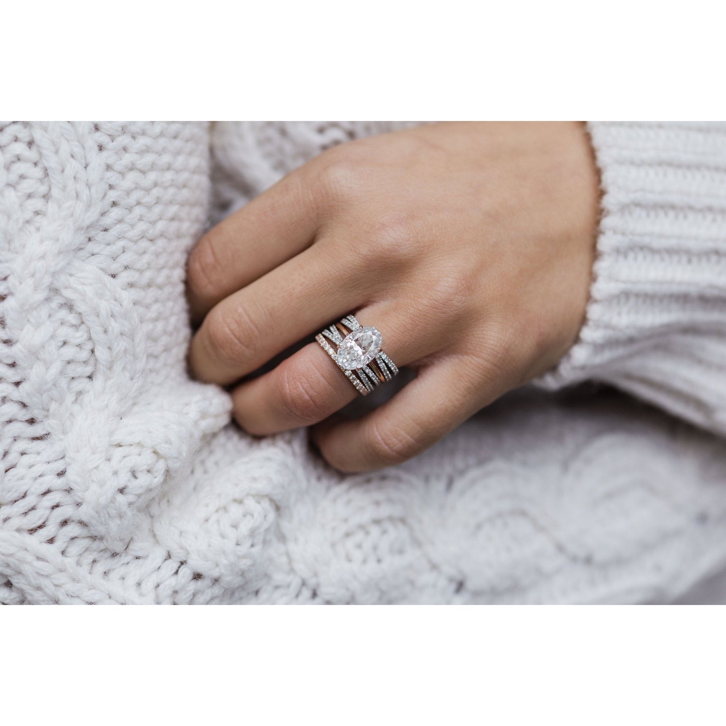 4.0 CT Elongated Oval Cut Moissanite Engagement Ring
