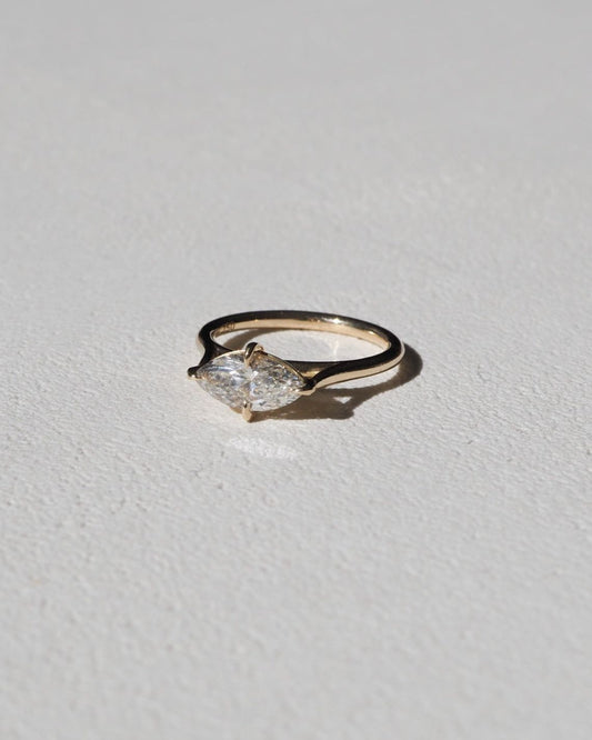 1.0 CT Marquise Moissanite Solitaire Engagement Ring
