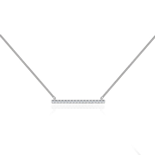 0.20 TCW Round Moissanite Diamond Bar Style Necklace