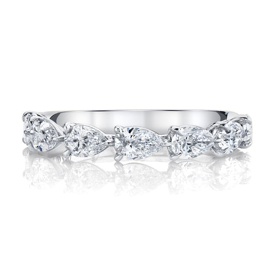 0.35ct Round Cut Petite Moissanite Diamond Criss Cross Wedding Band