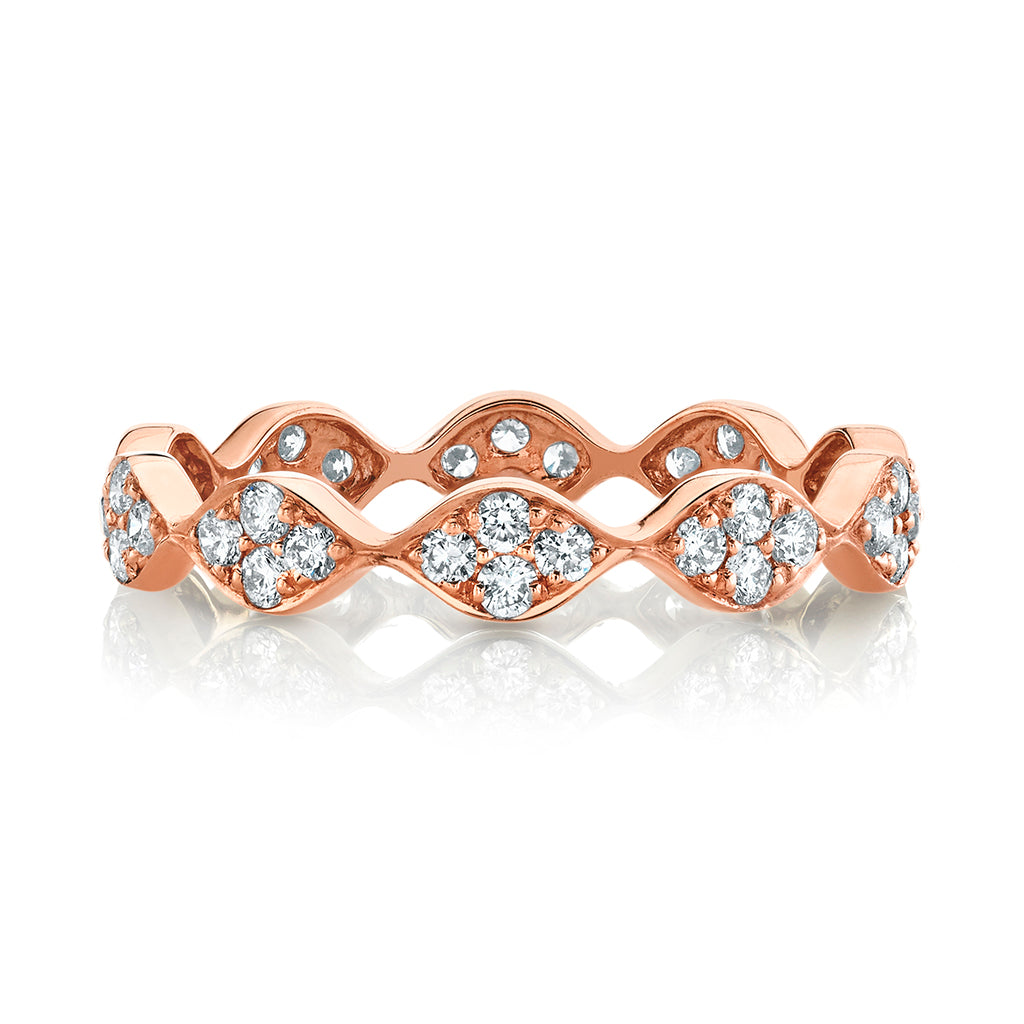 0.59ct Round Cut Unique Stackable Moissanite Diamond Wedding Band