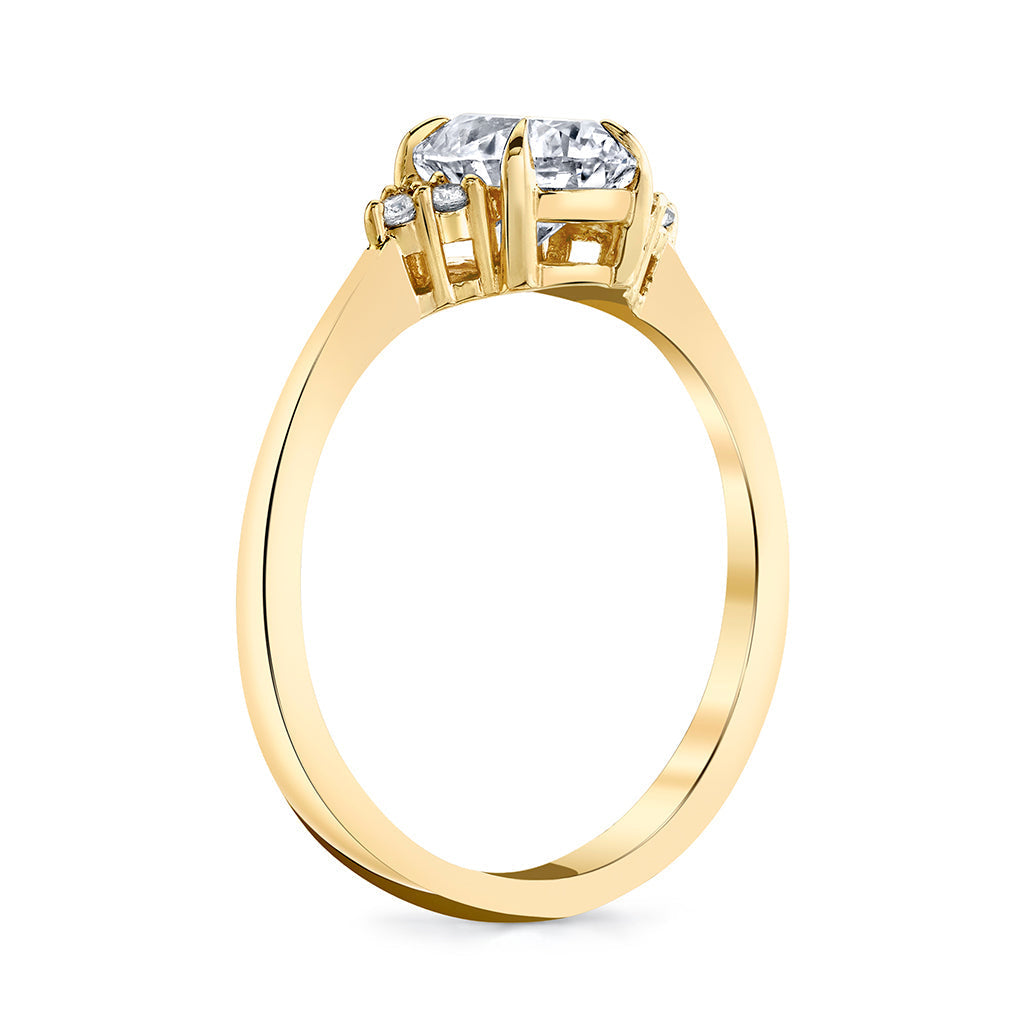 1.26CT Oval Cut Cluster Moissanite Four Prong Diamond Engagement Ring