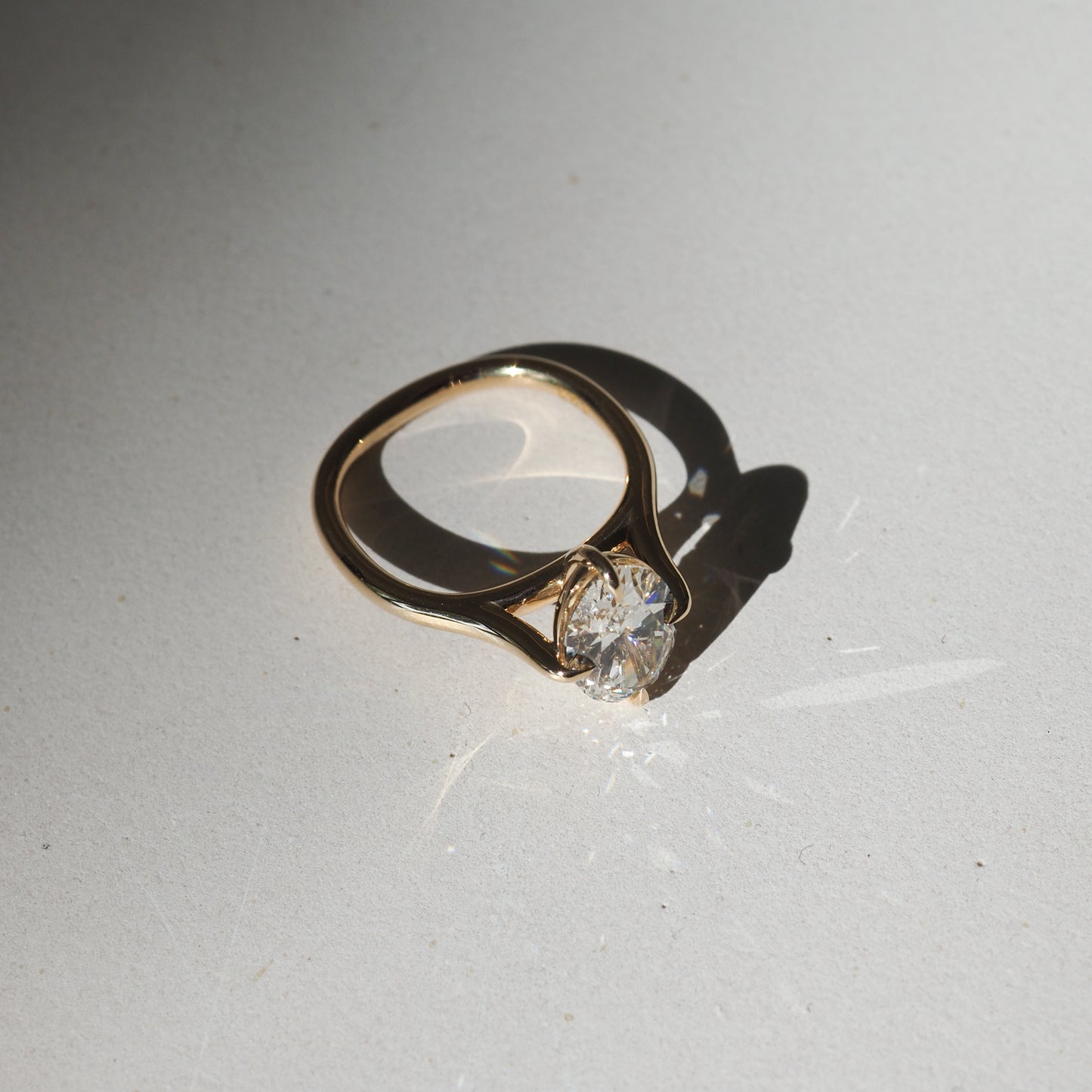 1.5 CT Oval Moissanite Solitaire Engagement Ring
