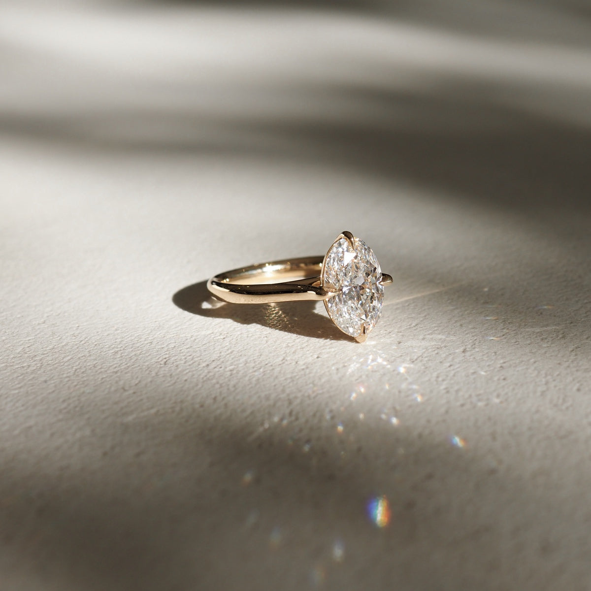 1.5 CT Oval Moissanite Solitaire Engagement Ring