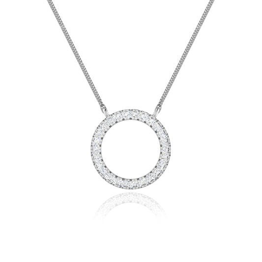 0.23 TCW Round Moissanite Diamond Circle Pendant Necklace