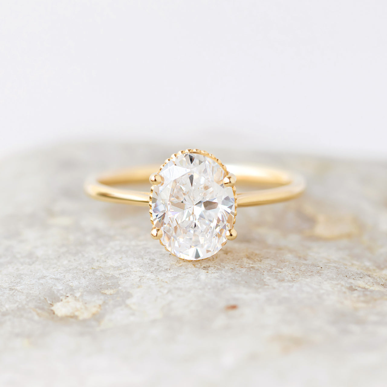 1.93 CT Oval Cut Moissanite Engagement Ring