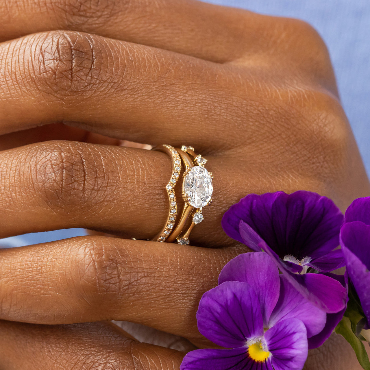 1.20 CT Oval Moissanite East West Solitaire Engagement Ring