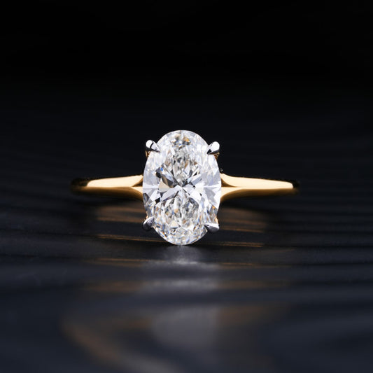 3.0 CT Oval Cut Moissanite Solitaire Engagement Ring