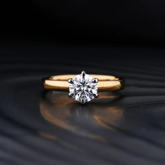 2.0 CT Round Cut Solitaire Moissanite Diamond Engagement Ring