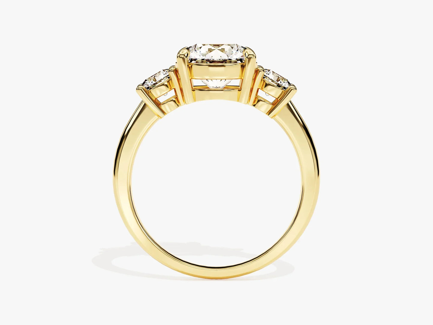 2.0CT Round Cut Diamond Three Stone Setting Moissanite Engagement Ring