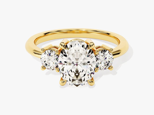 2.0CT Oval Cut Diamond Three Stone Setting Moissanite Engagement Ring