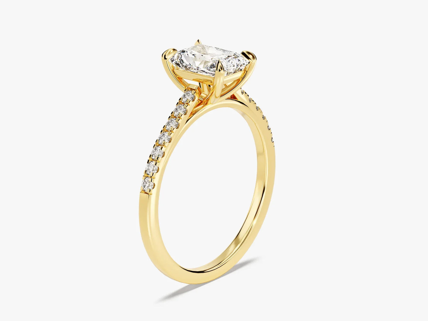 1.0CT Radaint Diamond Pave Setting Moissanite Engagement Ring