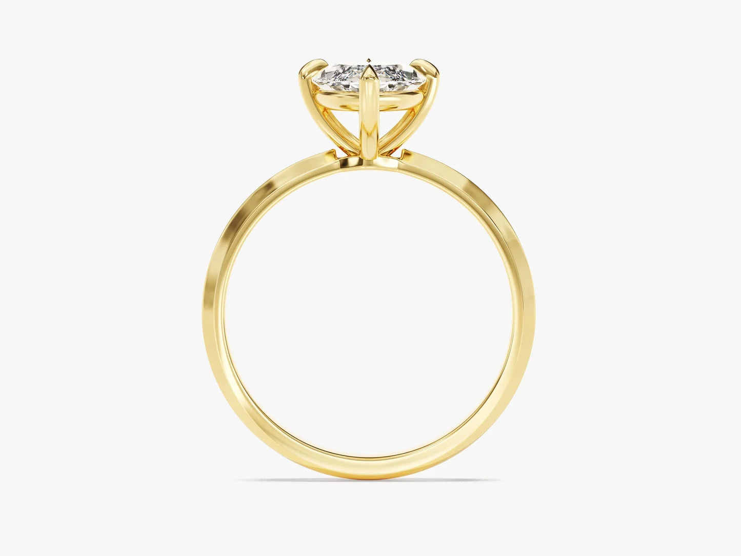 1.0CT Oval Diamond Bezel Setting Solitaire Moissanite Engagement Ring