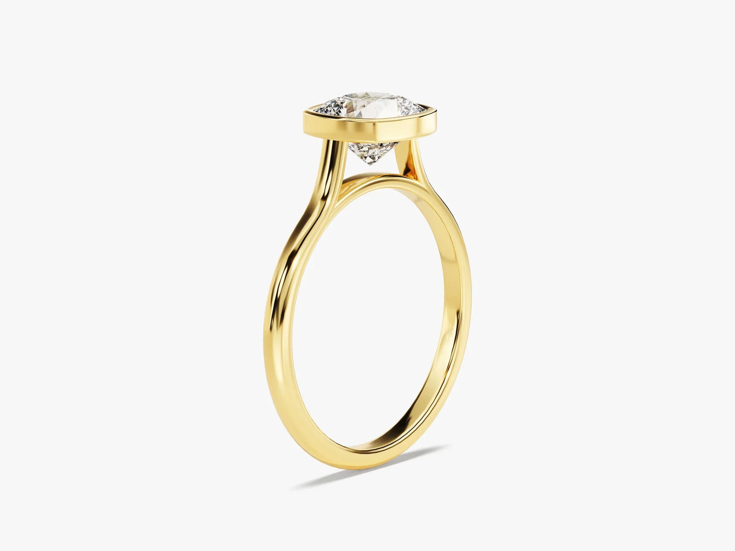 1.50CT Cushion Cut Bezel Setting Solitaire Moissanite Engagement Ring