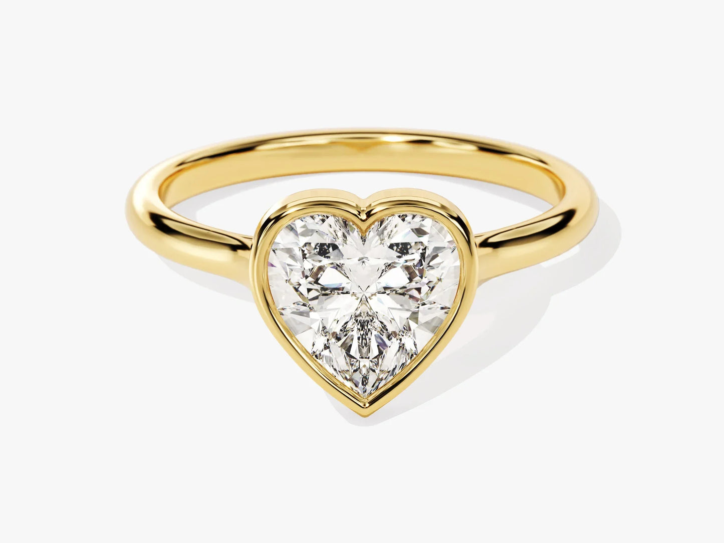 1.50CT Heart Cut Bezel Setting Solitaire Moissanite Engagement Ring