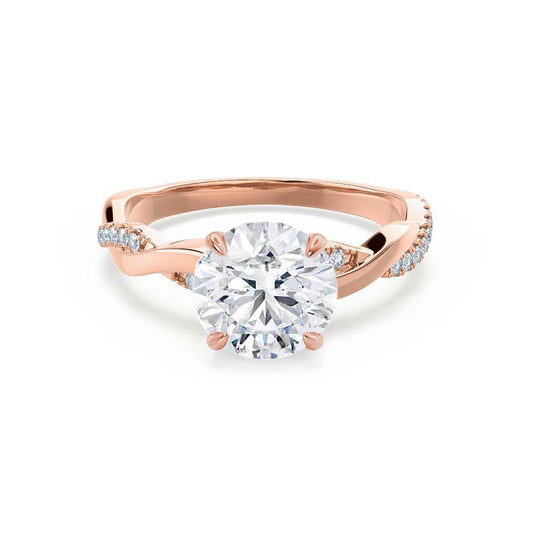 0.80 CT Round Shaped Moissanite Solitaire Twisted Style Engagement Ring