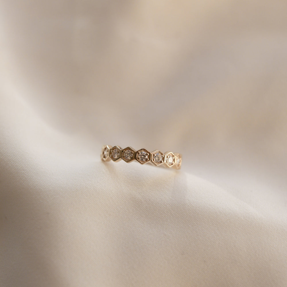 0.4ct Round Brilliant Cut Moissanite Diamond Half Eternity Wedding Band